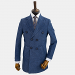 پالتو مردانه فوتر ملانژ آبی کاربنی