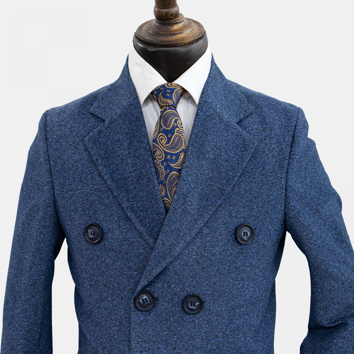 پالتو مردانه فوتر ملانژ آبی کاربنی - Image 2