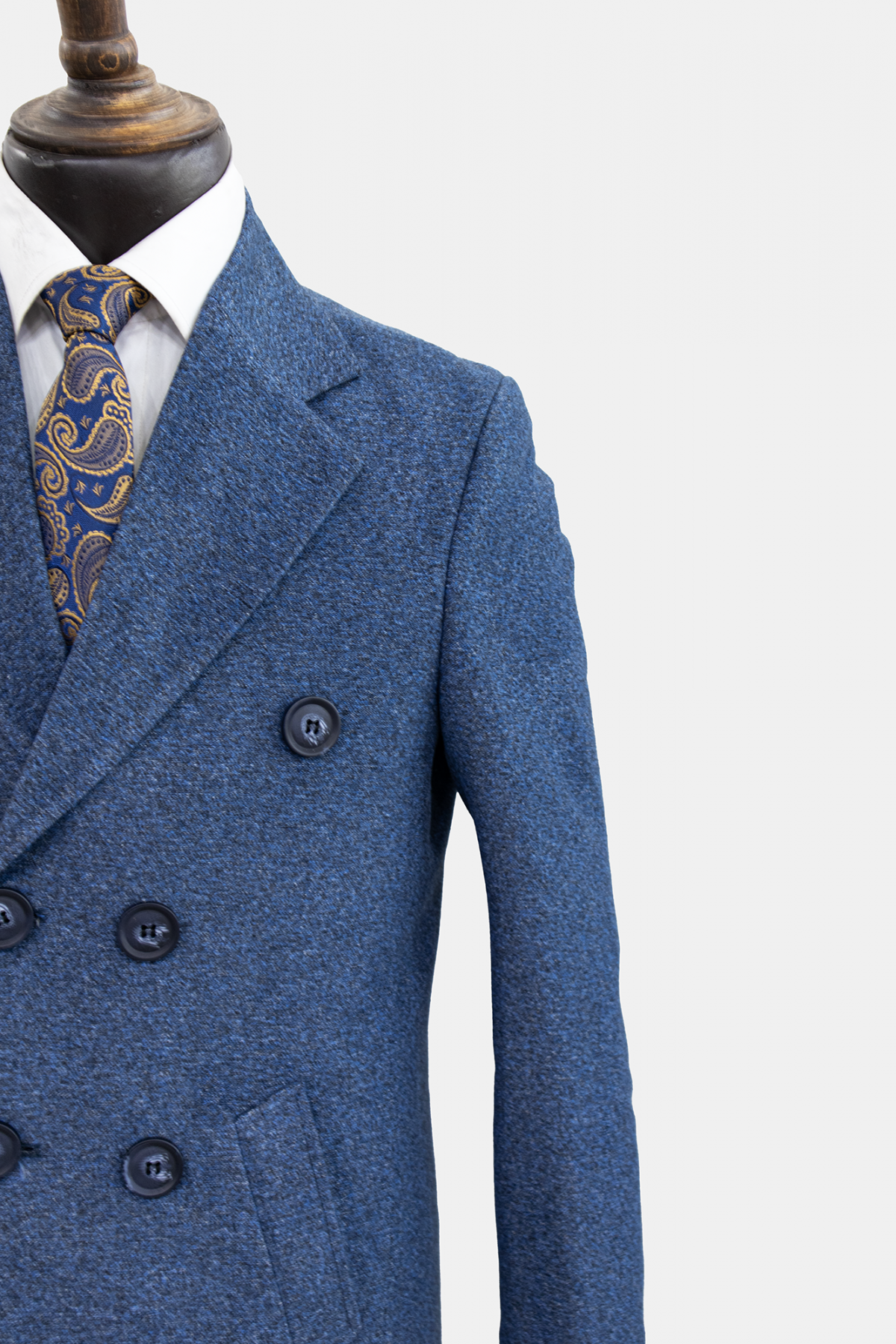 پالتو مردانه فوتر ملانژ آبی کاربنی - Image 3