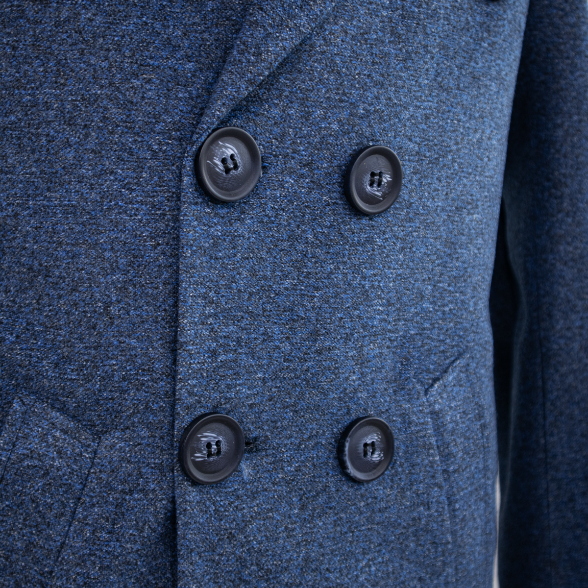 پالتو مردانه فوتر ملانژ آبی کاربنی - Image 4