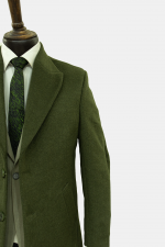 پالتو مردانه پشمی ماهوت سبز - Image 3