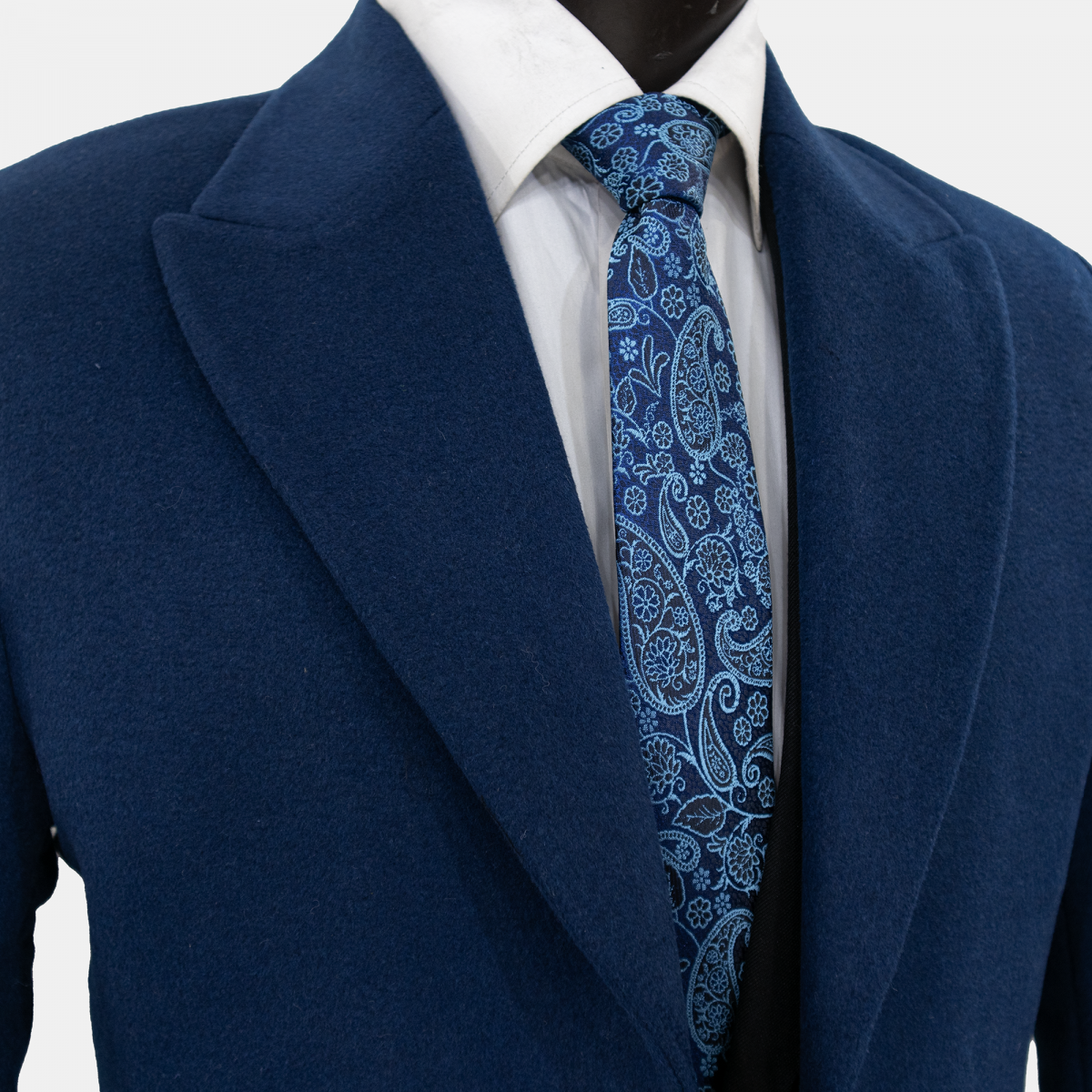 پالتو مردانه پشمی ماهوت ابی درباری - Image 4