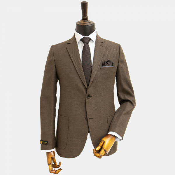 کت تک جودون قهوه ای دو دکمه