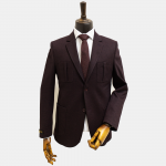 کت تک چهار جیب پلیسه دار زرشکی