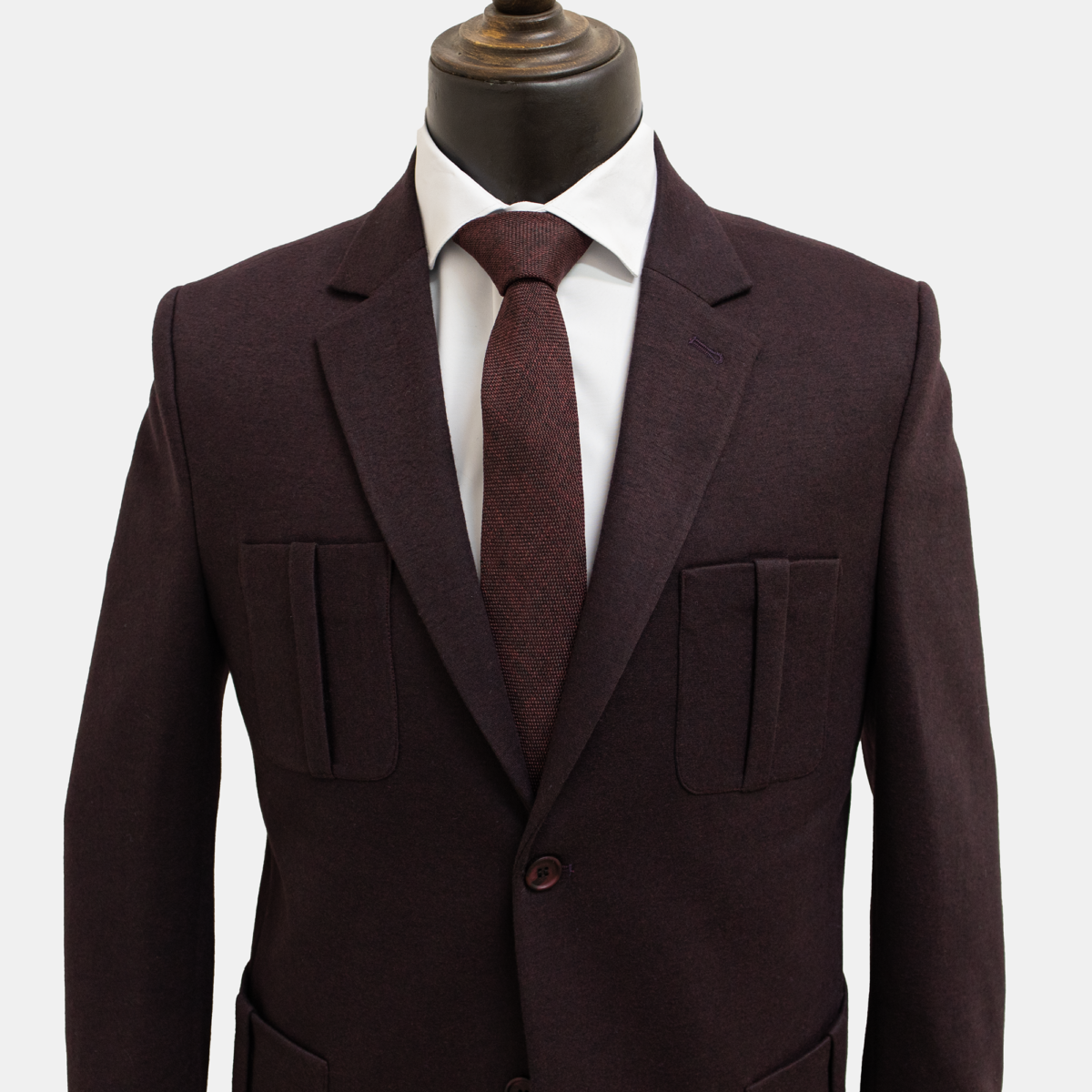 کت تک چهار جیب پلیسه دار زرشکی - Image 2