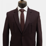 کت تک چهار جیب پلیسه دار زرشکی - Image 2