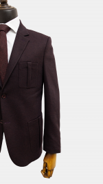 کت تک چهار جیب پلیسه دار زرشکی - Image 3