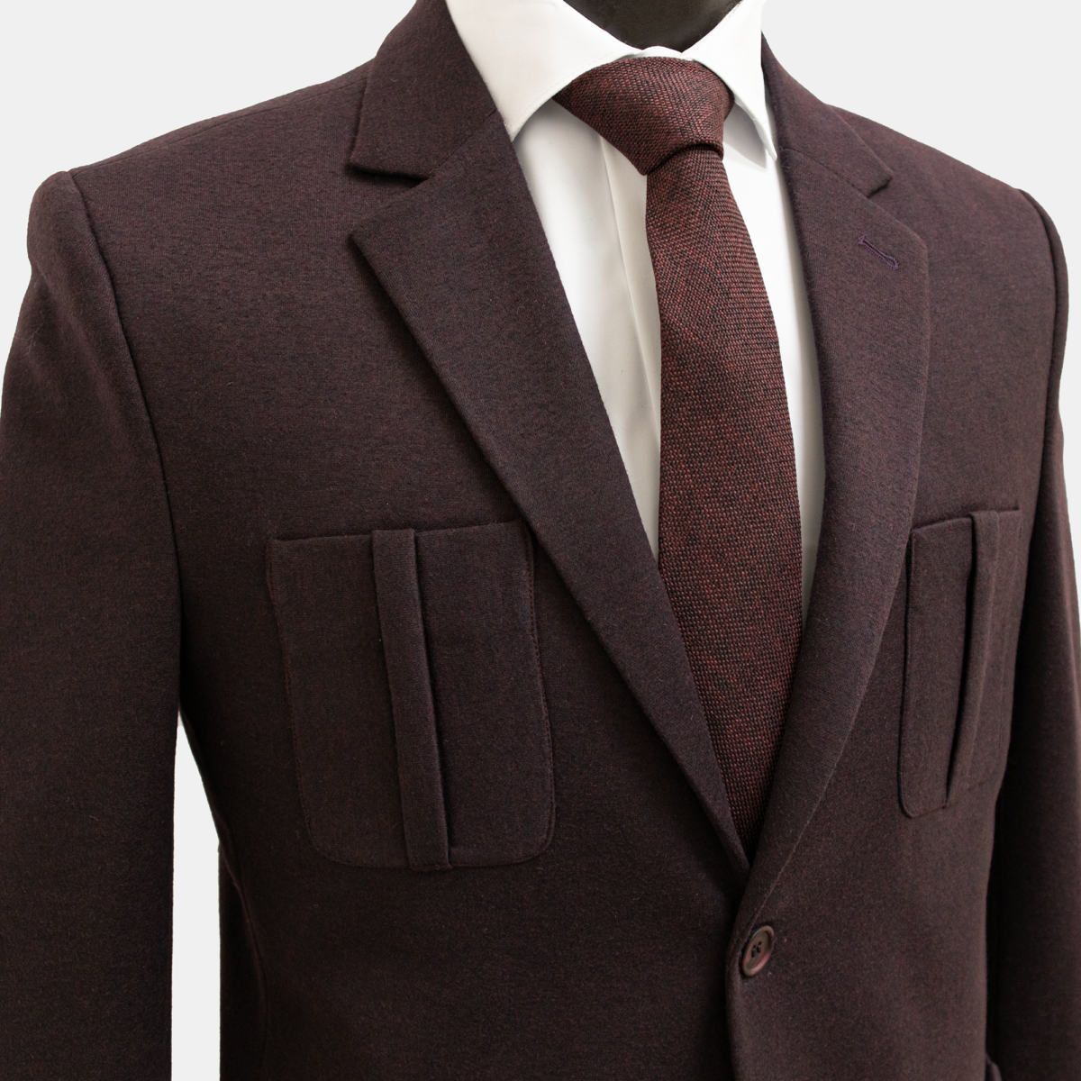 کت تک چهار جیب پلیسه دار زرشکی - Image 5