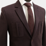 کت تک چهار جیب پلیسه دار زرشکی - Image 5