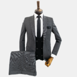 کت و شلوار مردانه سوپر کشی ذغالی به همراه جلیقه
