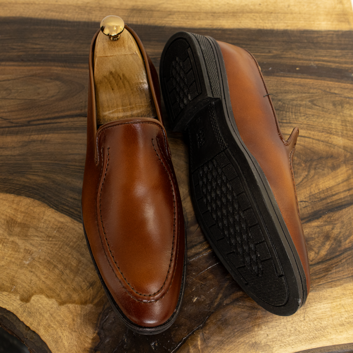 کفش کالج مدل ساعتی عسلی - Image 4