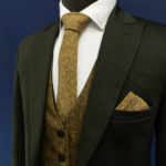 کت و شلوار و جلیقه دبل فیس سبز تیره - Image 5