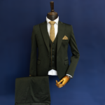 کت و شلوار و جلیقه دبل فیس سبز تیره - Image 6