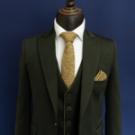 کت و شلوار و جلیقه دبل فیس سبز تیره - Image 2
