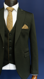کت و شلوار و جلیقه دبل فیس سبز تیره - Image 7
