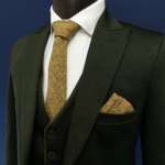 کت و شلوار و جلیقه دبل فیس سبز تیره - Image 8