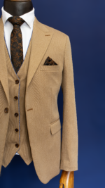 کت و شلوار و جلیقه دبل فیس نسکافه ای سرژه - Image 7