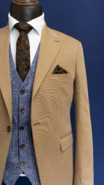 کت و شلوار و جلیقه دبل فیس نسکافه ای سرژه - Image 8