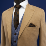 کت و شلوار و جلیقه دبل فیس نسکافه ای سرژه - Image 6