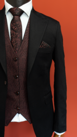 کت و شلوار و جلیقه دبل فیس مشکی سرژه - Image 8