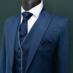 کت و شلوار و جلیقه دبل فیس آبی درباری عالیجناب - Image 7