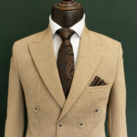 کت و شلوار مردانه دیپلمات دبل برست کرم - Image 3