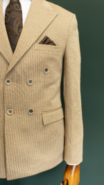 کت و شلوار مردانه دیپلمات دبل برست کرم - Image 4