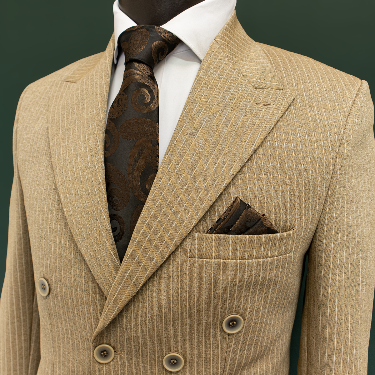 کت و شلوار مردانه دیپلمات دبل برست کرم - Image 2