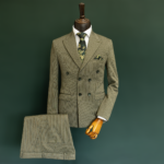 کت و شلوار مردانه دیپلمات دبل برست زیتونی