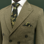 کت و شلوار مردانه دیپلمات دبل برست زیتونی - Image 2