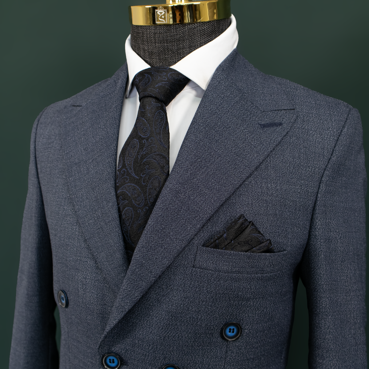 کت و شلوار لاجوردی دبل برست