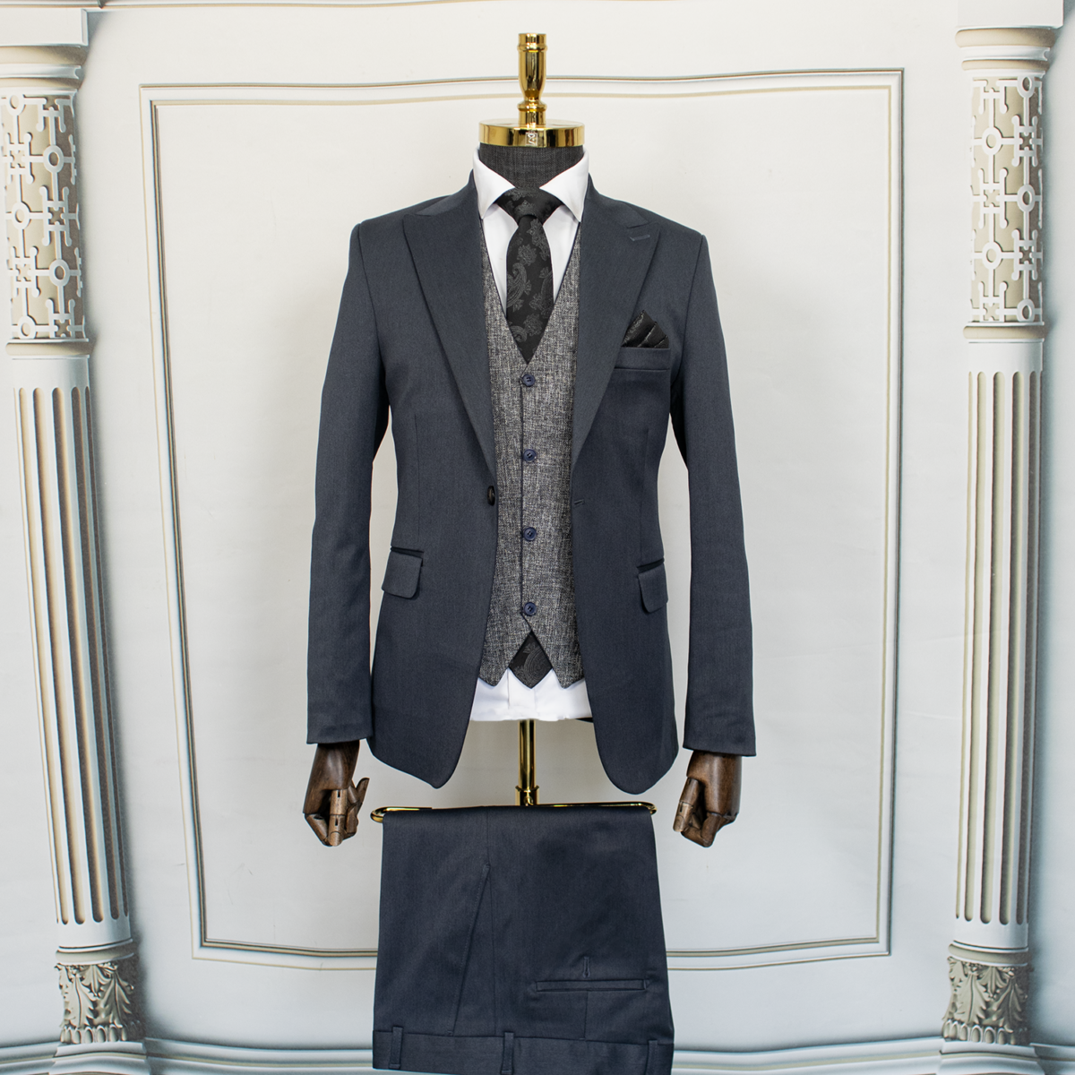 کت و شلوار سرژه طوسی