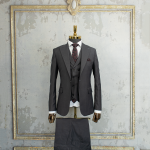 کت و شلوار نوک مدادی با جلیقه