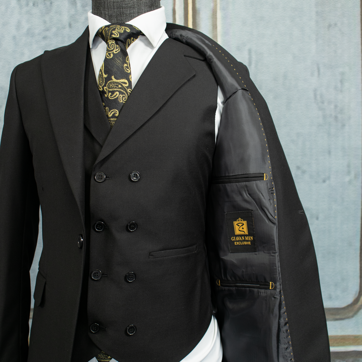 جلیقه هشت دکمه یقه دار