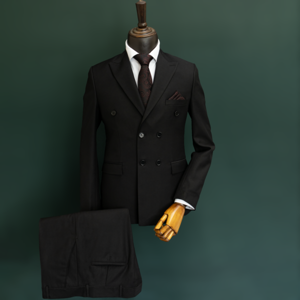 کت و شلوار مشکی دبل برست