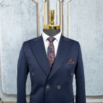 کت و شلوار دبل برست سرمه ای لایت