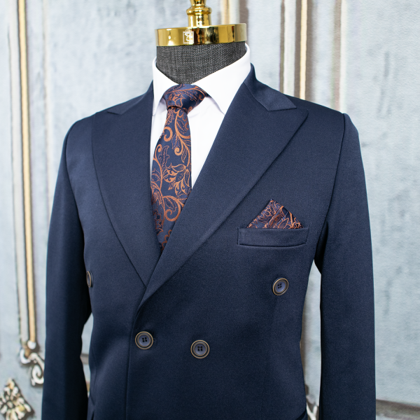 کت شلوار دشش دکمه سرمه ای