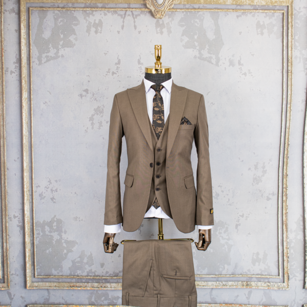 کت و شلوار و جلیقه نسکافه ای عالیجناب
