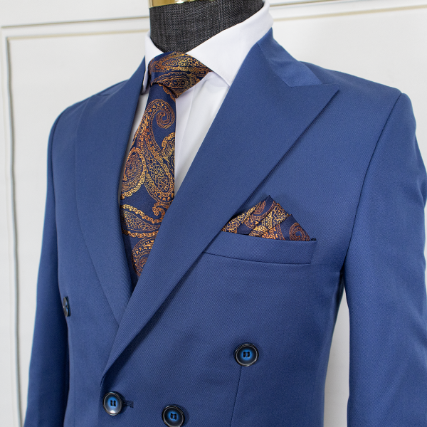 کت شلوار شش دکمه کاربنی