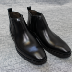 نیم‌بوت مشکی چرم طبیعی