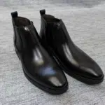 نیم‌بوت مشکی چرم طبیعی