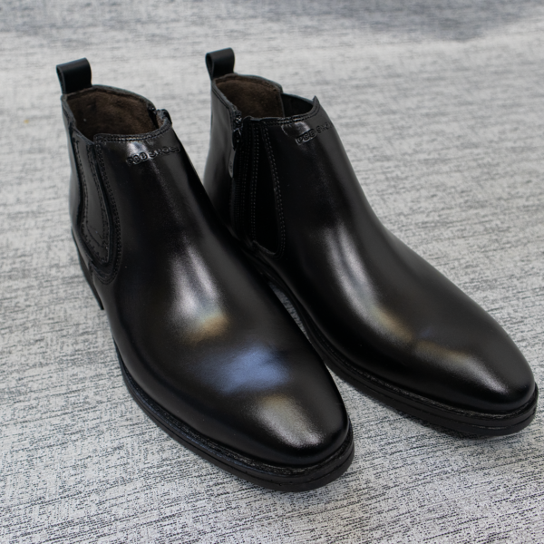 نیم‌بوت مشکی چرم طبیعی