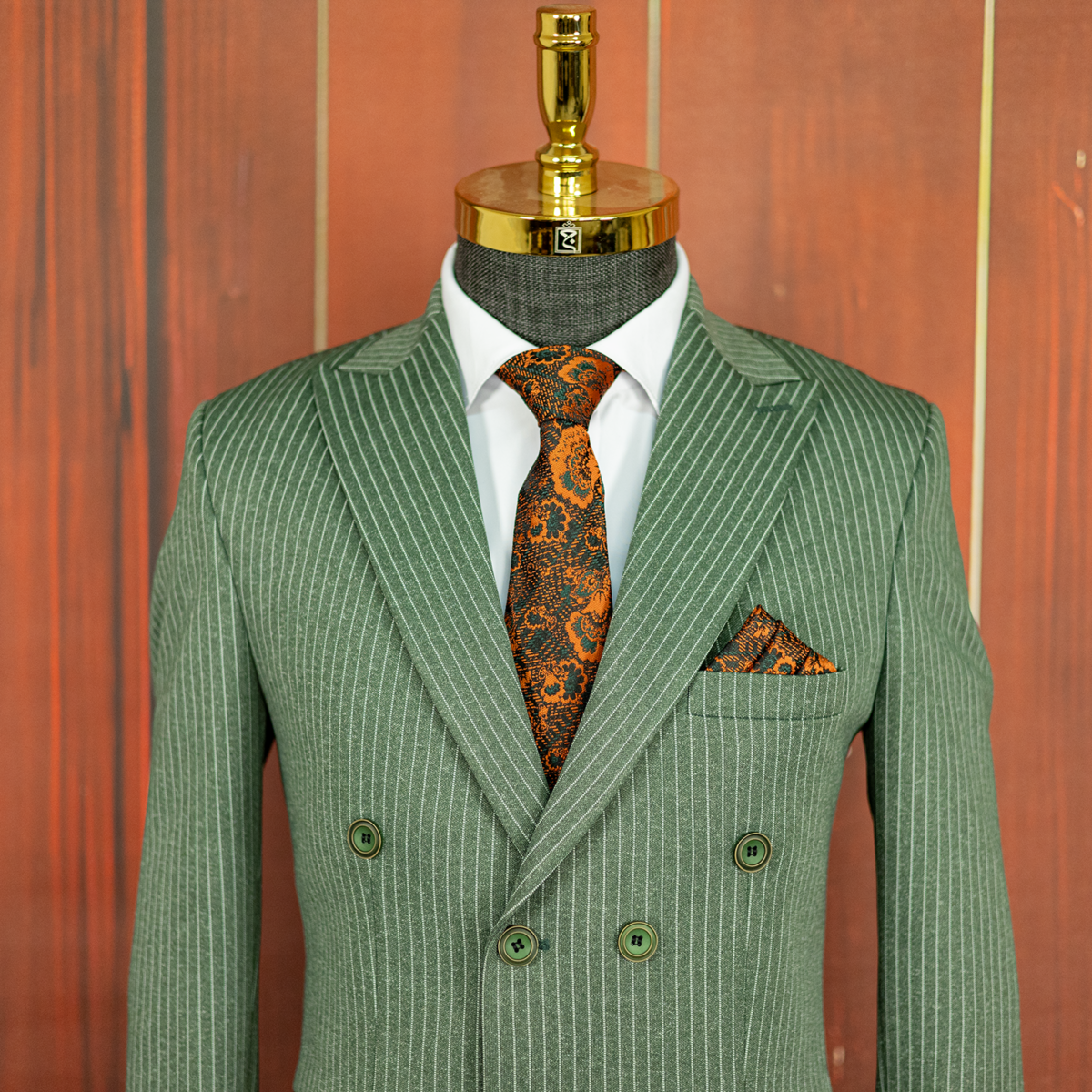 کت شلوار مردانه شش دکمه سبز