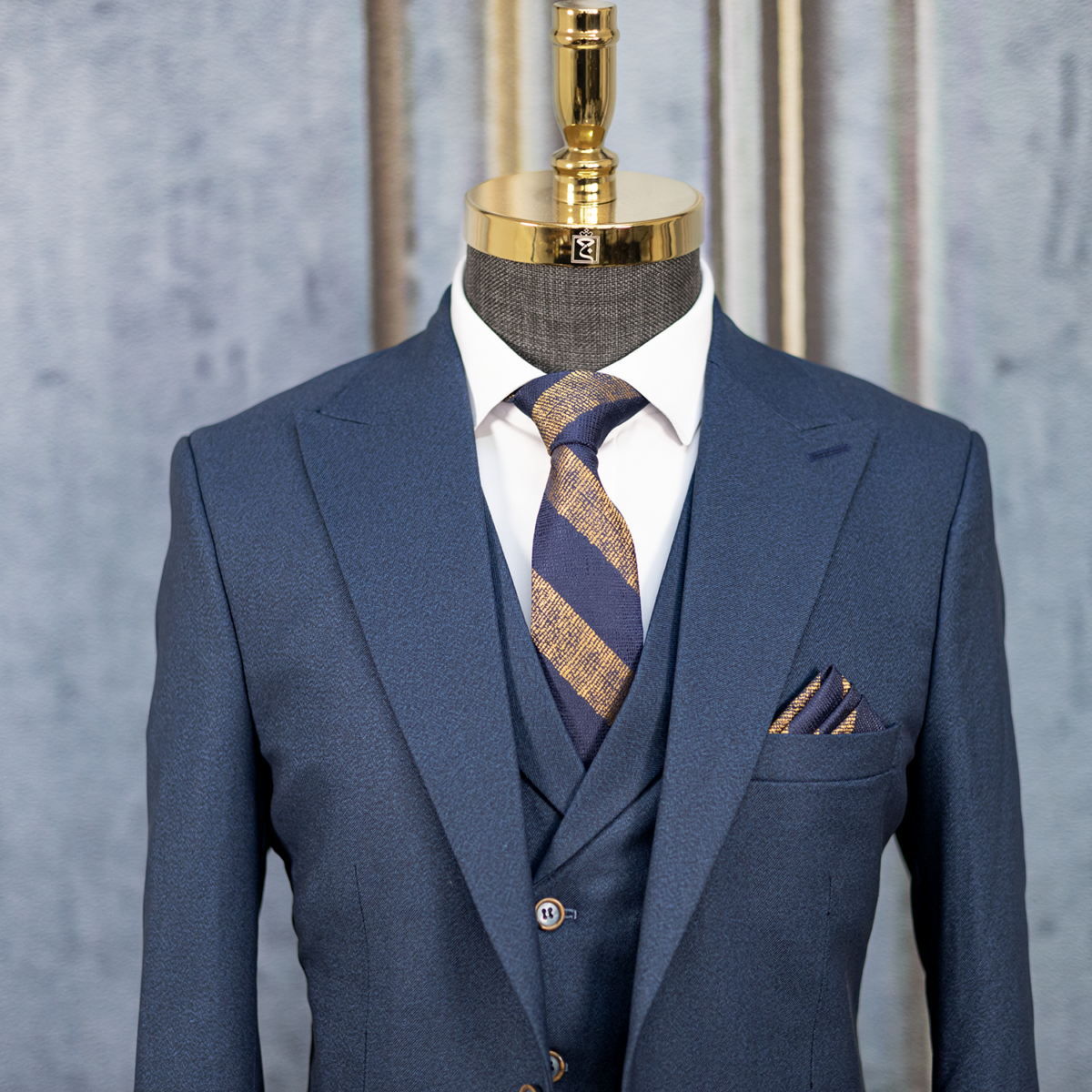 کت شلوار جلیقه سرمه ای