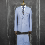 کت و شلوار دبل برست آسمانی مگا