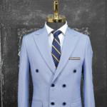 کت و شلوار دبل برست آبی