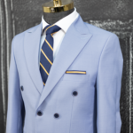 کت شلوار مردانه شش دکمه آبی