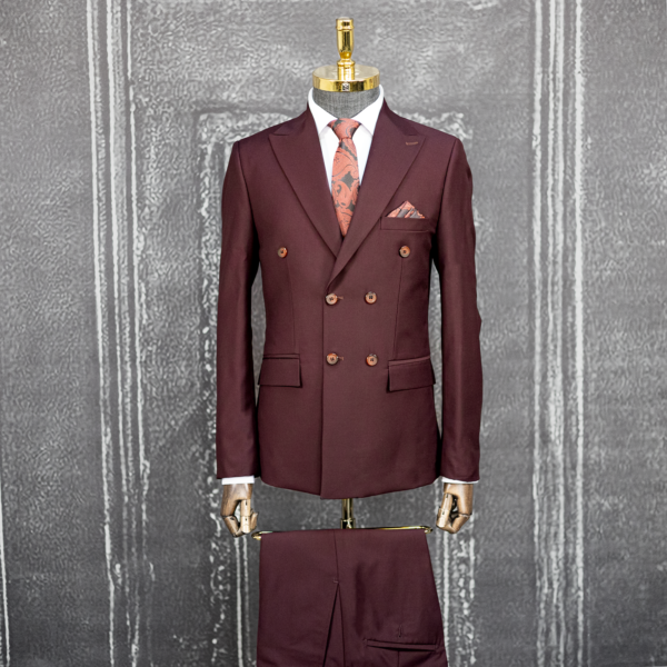 کت و شلوار دبل برست رد چری