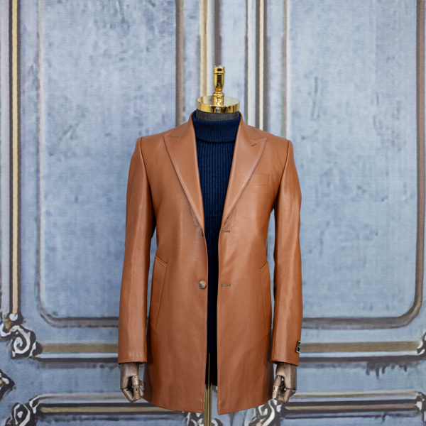 نیم پالتو چرم عسلی