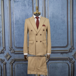 کت و شلوار دیپلمات دبل برست کش کرم